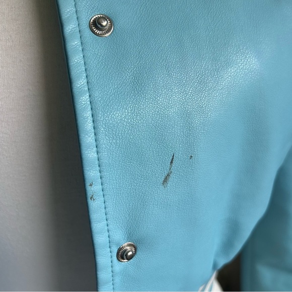 Daisy Varsity Jacket Custom Embroidered Red Heel BlueTurquoise Citch Small AS IS - Picture 8 of 8